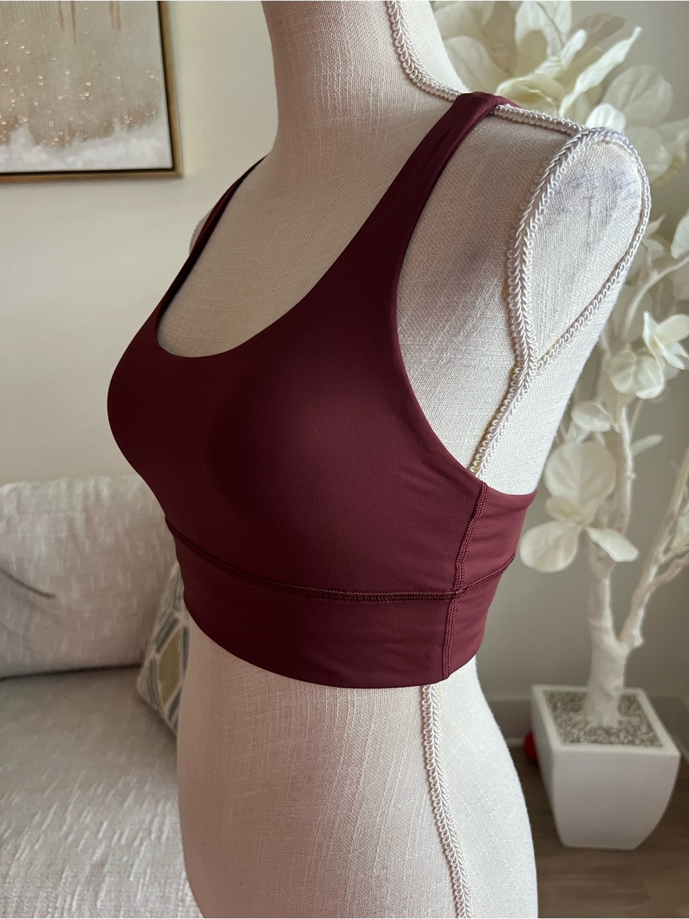 lululemon Energy Longline Maroon Scoop-Neck Sports Bra size 6 - Picture 5 of 7